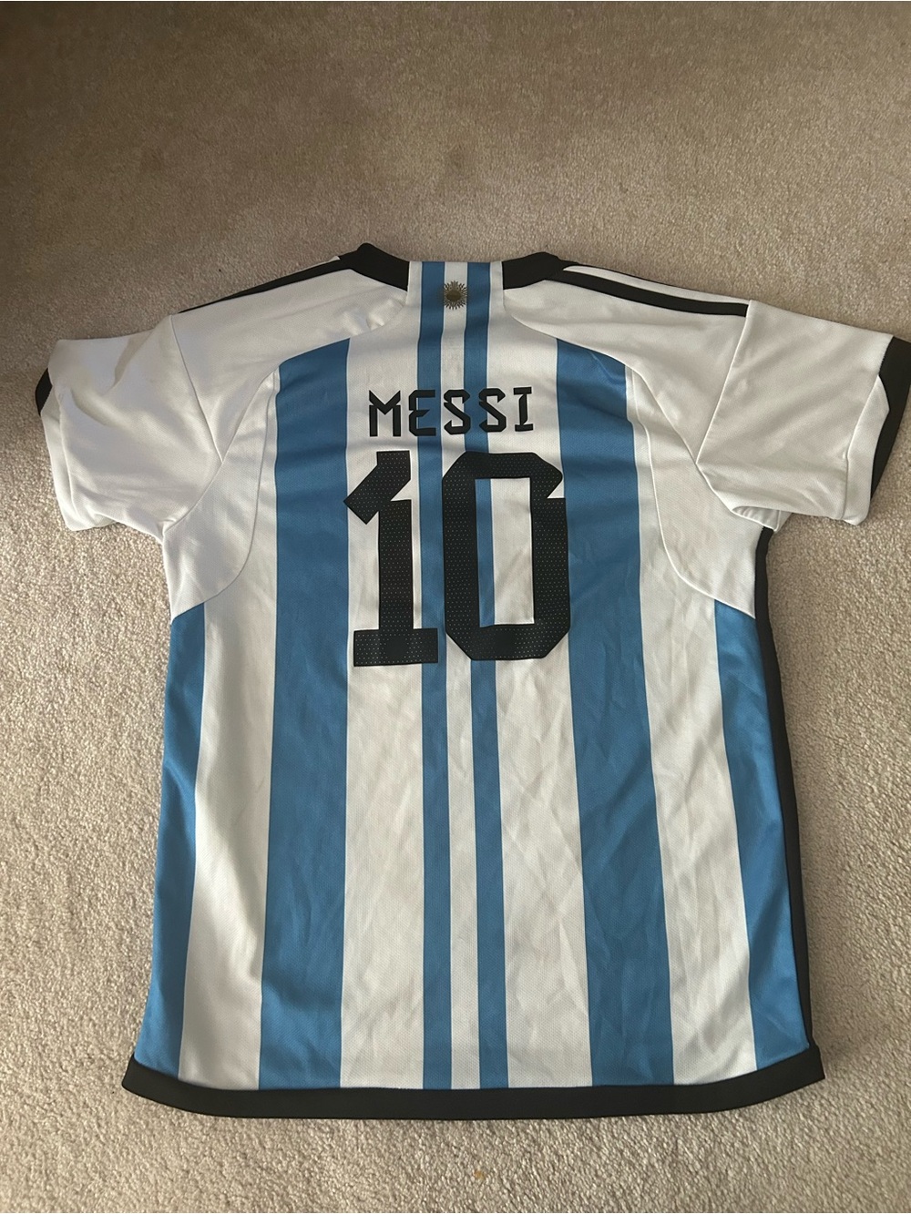 Lionel Messi adidas Argentina Youth Blue White Soccer Jersey - Picture 6 of 10